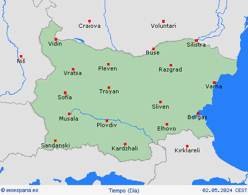 visión general Bulgaria Europa Mapas de pronósticos