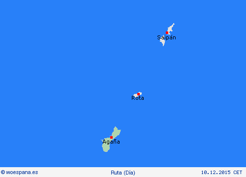 estado de la vía Guam Oceanía Mapas de pronósticos