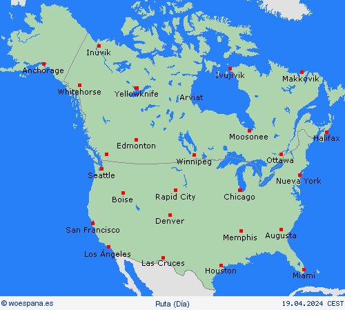 estado de la vía  Norteamérica Mapas de pronósticos