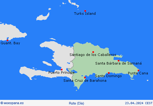 estado de la vía República Dominicana Centroamérica Mapas de pronósticos