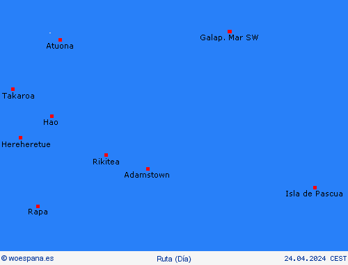 estado de la vía Islas Pitcairn Oceanía Mapas de pronósticos