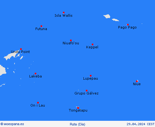 estado de la vía Tonga Oceanía Mapas de pronósticos
