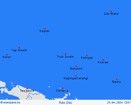 estado de la vía Isla Wake Oceanía Mapas de pronósticos