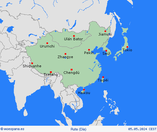 estado de la vía  Asia Mapas de pronósticos