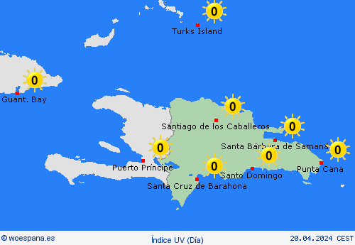 índice uv República Dominicana Centroamérica Mapas de pronósticos