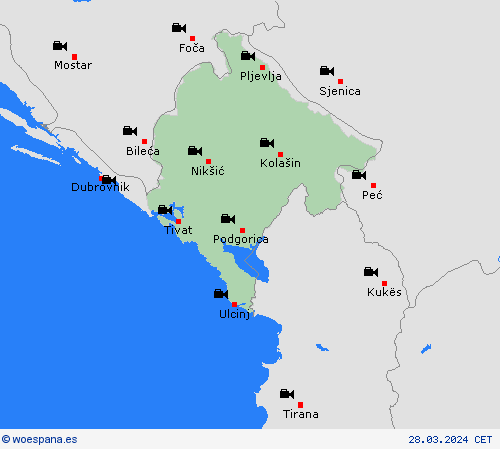 cámara web Montenegro Europa Mapas de pronósticos