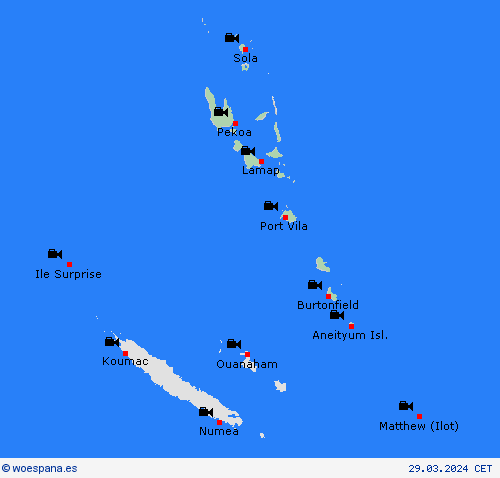 cámara web Vanuatu Oceanía Mapas de pronósticos