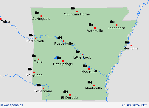 cámara web Arkansas Norteamérica Mapas de pronósticos