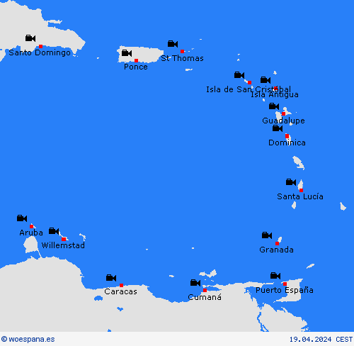 cámara web Antillas Menores Centroamérica Mapas de pronósticos