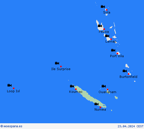 cámara web Nueva Caledonia Oceanía Mapas de pronósticos