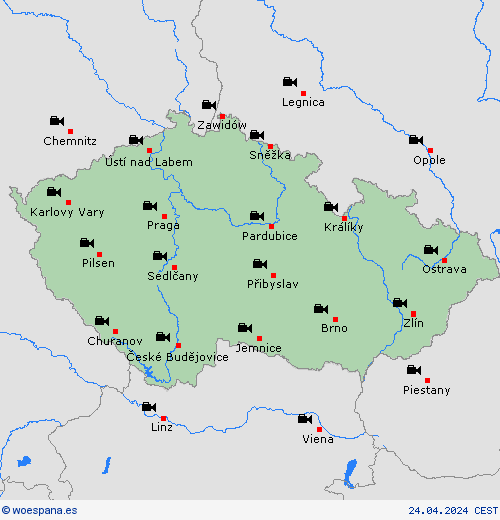 cámara web República Checa Europa Mapas de pronósticos