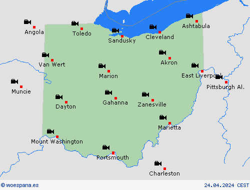 cámara web Ohio Norteamérica Mapas de pronósticos