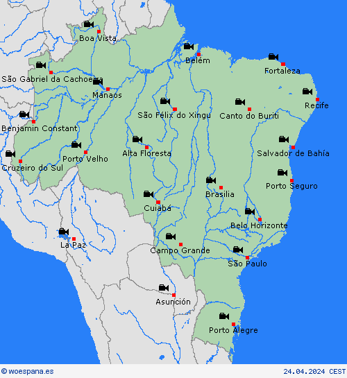 cámara web Brasil Suramérica Mapas de pronósticos