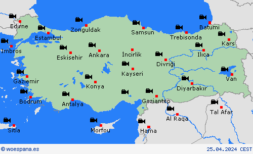 cámara web Turquía Europa Mapas de pronósticos