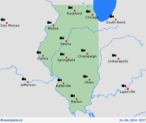cámara web Illinois Norteamérica Mapas de pronósticos