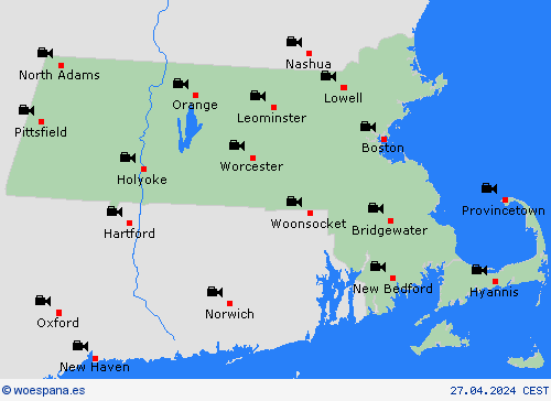 cámara web Massachusetts Norteamérica Mapas de pronósticos