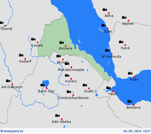 cámara web Eritrea África Mapas de pronósticos
