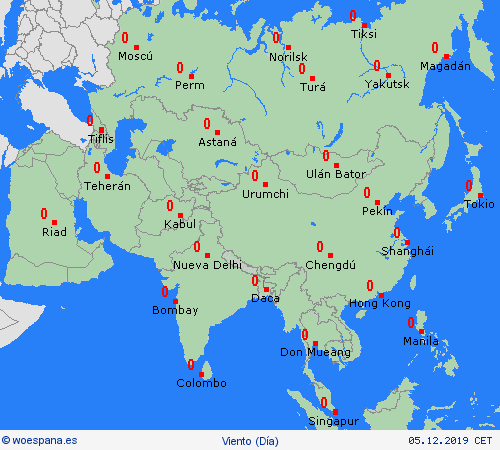 viento  Asia Mapas de pronósticos