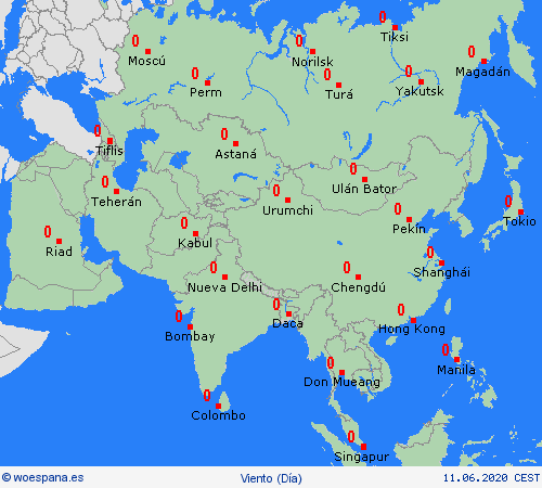 viento  Asia Mapas de pronósticos