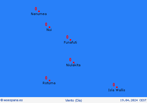 viento Tuvalu Oceanía Mapas de pronósticos