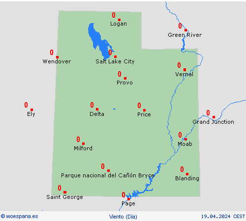 viento Utah Norteamérica Mapas de pronósticos