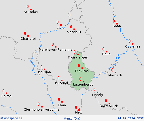 viento Luxemburgo Europa Mapas de pronósticos