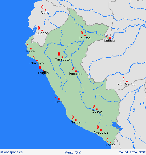 viento Perú Suramérica Mapas de pronósticos