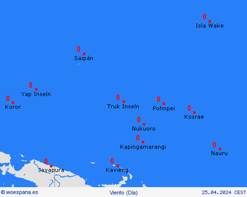 viento Nauru Oceanía Mapas de pronósticos