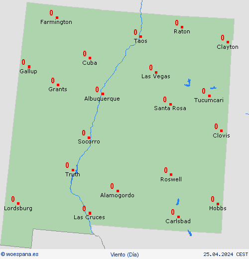 viento Nuevo México Norteamérica Mapas de pronósticos