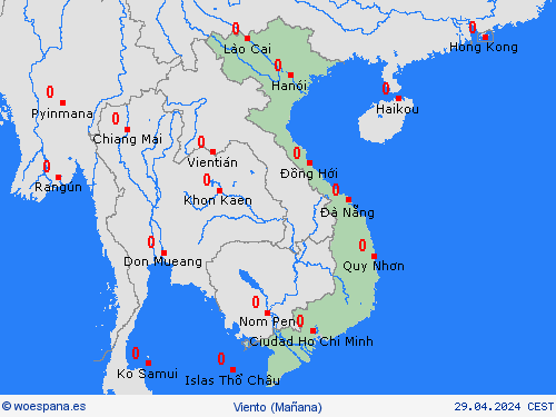 viento Vietnam Asia Mapas de pronósticos