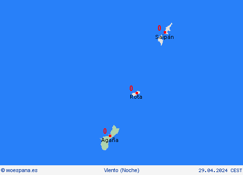 viento Guam Oceanía Mapas de pronósticos