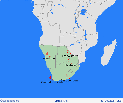 viento  África Mapas de pronósticos