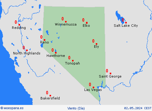 viento Nevada Norteamérica Mapas de pronósticos