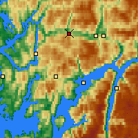 Nearby Forecast Locations - Evanger - Mapa