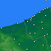 Nearby Forecast Locations - De Panne - Mapa