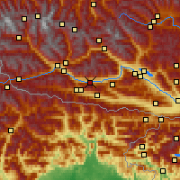 Nearby Forecast Locations - Dellach im Drautal - Mapa