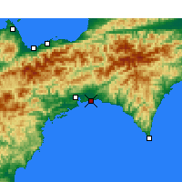 Nearby Forecast Locations - Kōchi Ryōma aeropuerto - Mapa