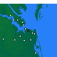 Nearby Forecast Locations - Norfolk IAP - Mapa