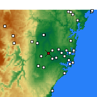 Nearby Forecast Locations - Horsley - Mapa