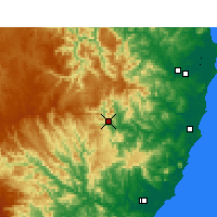 Nearby Forecast Locations - Yarras - Mapa