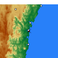 Nearby Forecast Locations - Moruya Heads - Mapa