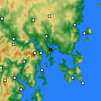 Nearby Forecast Locations - Hobart - Mapa