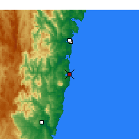 Nearby Forecast Locations - Narooma - Mapa
