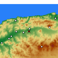 Nearby Forecast Locations - El Attaf - Mapa