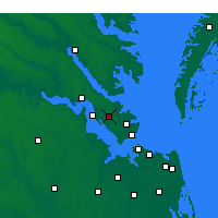 Nearby Forecast Locations - Newport News - Mapa