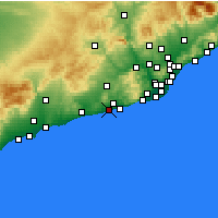 Nearby Forecast Locations - Villanueva y Geltrú - Mapa