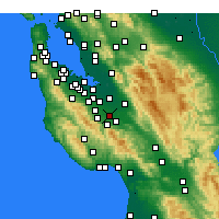 Nearby Forecast Locations - Campbell - Mapa