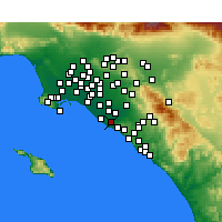 Nearby Forecast Locations - Costa Mesa - Mapa