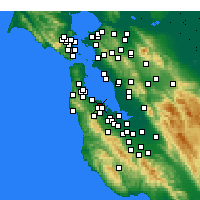 Nearby Forecast Locations - San Mateo - Mapa