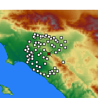 Nearby Forecast Locations - Yorba Linda - Mapa